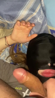 Hard in a Mask with Licking the Anus