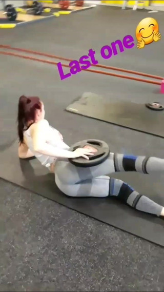 My Co-worker slut sweating at her work out