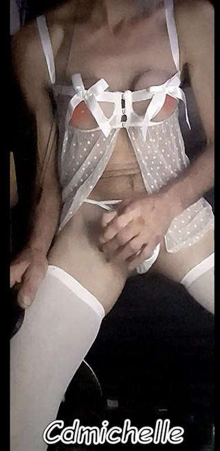 Cdmichelle Wearing Sexy White Lingerie