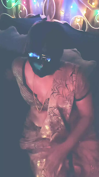 Sexy Brown Saree Seduction