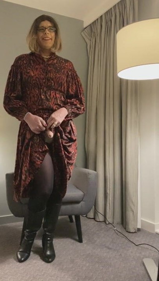 Nice satin dress masturbation