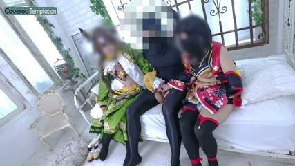 Cosplay Adult Woman Threesome Sex with Two Partners Group Scene