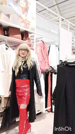 sissy masturbates cock in dressing room