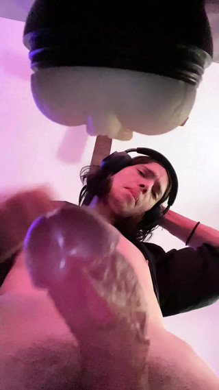 Long dick twink guy make cumshot orgasm sexy cream fleshlight pump