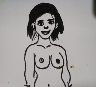 Sexy hot girl in nude drawing pictures