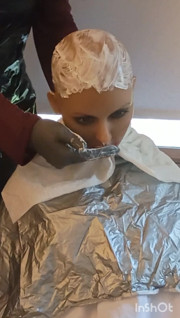 Ebony doll Julia head and facial with lots of cream