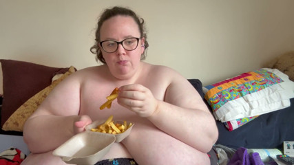 Saturday Night Takeaway Eating BBW SSBBW First Part