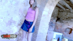 Yaiza Del Mar: Horny Young Blonde Yaiza Del Mar Doing a Strip in an Abandoned House