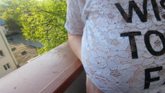 Trying on see-through blouses uncensored