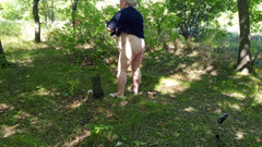 Stepmother in the Park Masturbates Her Pussy to a Powerful Squirt
