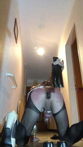 Hard Spanked sissy Traceytv plugged caged submissive slut