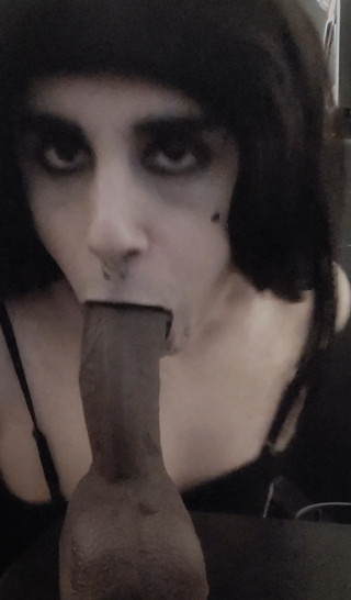 Gothic Femboy Sloppy Dildo Blowjob thumbnail