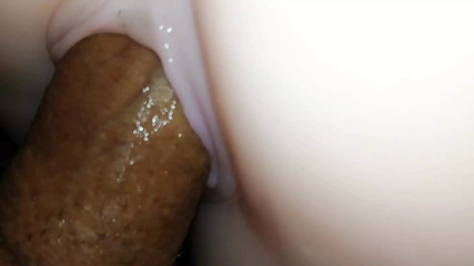 Close up toy fuck and cum on feet soles