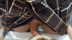 Blowjob in the bathroom close-up