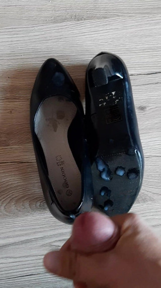 Cum on step mom shoe