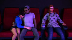 Briggitte & Tracer Sex at the Cinema, overwatch