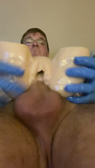 oiled Sex Toy Fucked both Holes