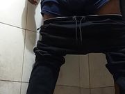 Bathroom exercise pussy and hard fuck 