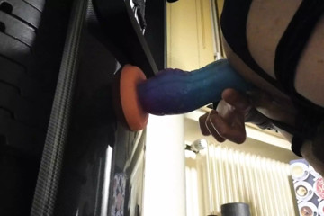 Big Dildo  First Time - Rain and Thunder Selffuck thumbnail