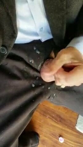 Business Daddy CUMMING All Over his Trousers