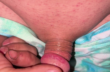 Playing with my 1 inch micro penis