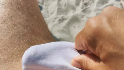 Masturbation on the beach with my panties on 5