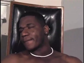 Horny black dude in room gets cock blown by white guy and ass fucks him