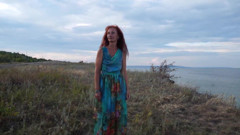 Volga marge in evening