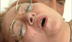 Redhead Glasses Slut Drilled Deep in Doggy and Missionary