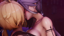 Genshin Impact - Arlecchino x Columbina Creamy Hot Threesome (4K Nude Animation with Sound)