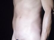 Skinny guy is horny as fuck. Lots of cum drips from flaccid cock