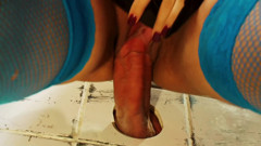 Goth Slut Mai Bailey Bends Over for a Glory Hole Fuck and Facial