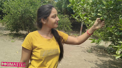 Village girl enjoys sex in farm