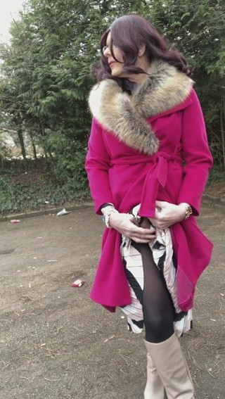 Magenta coat masturbation teaser