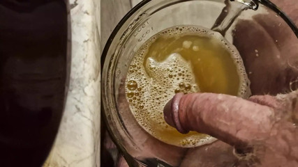 Washing my cock in piss. With my soft scottish voice