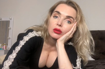 Annette Milf Stepmother seduces son via video call while father is at work
