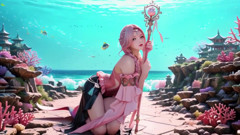 Pink Mermaid Queen! Private Gaze in the Underwater Palace, From Deep Sea Dreams to Beach Climax.
