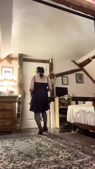 Outfit with a purple dress