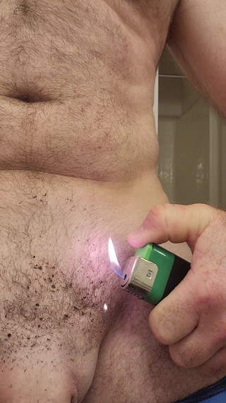 No pubes for sissy...  master wants them burned off. Thanks Master.