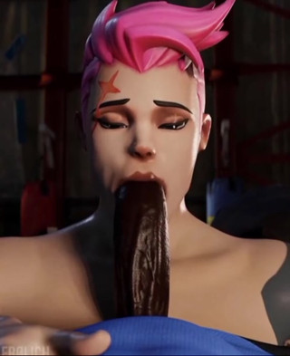 Zarya needs protein by sucking off that cock