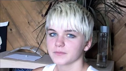 Blonde cutie gets cum after steamy fuck from stud in room