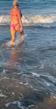 Try Not to Wet My Hair While Play with the Waves