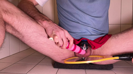 dildo on chastity cage no cumshot thumbnail