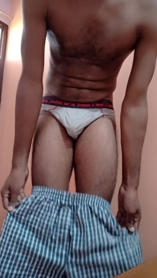 An Indian man passionate masturbating and cums heavily in th