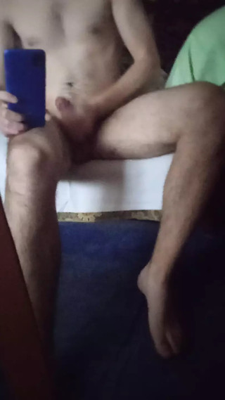 Boy jerking on himself