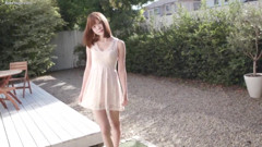 Cute and doe-eyed Asian teases you