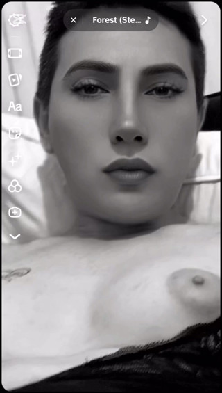 Tranny touching her body