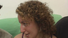 Curly slut ass fucked and filmed by three guys