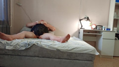 Girlfriend Plays with Her Tits Spreads Her Legs and Masturbates Her Big Pussy