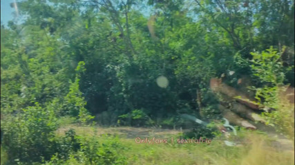 Road Trip with Ebony Girl Fingering Pussy